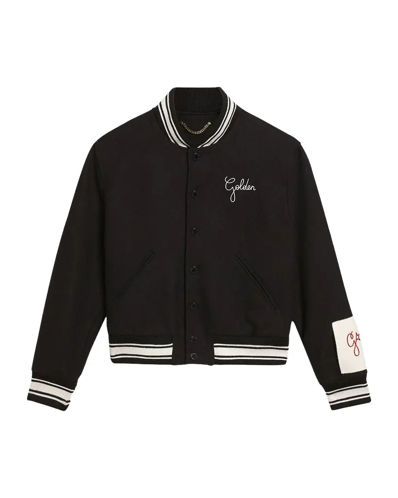 Golden Goose Men's Embroidered Compact Bomber Jacket | Image 1 Golden Goose Men's Embroidered Compact Bomber Jacket | Image 1