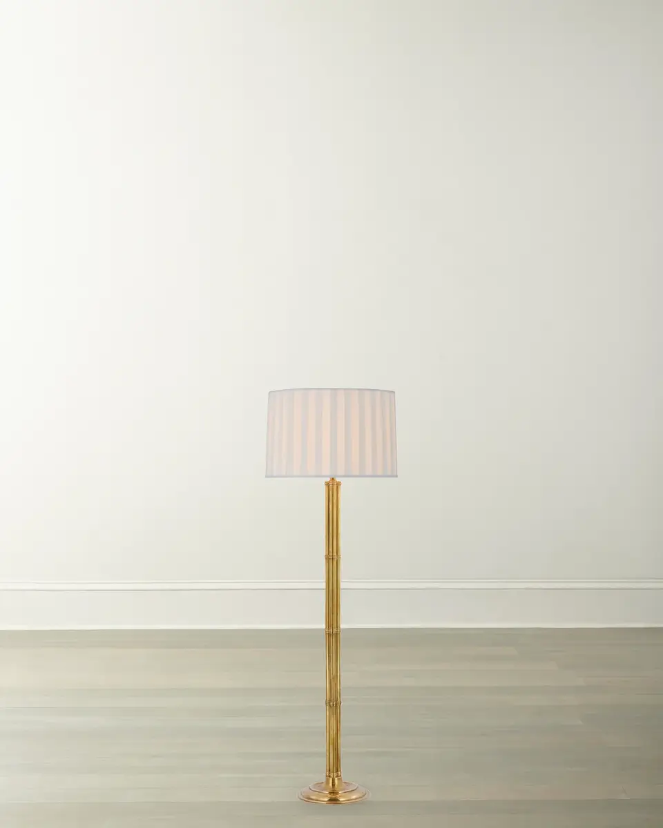 Visual Comfort Signature Downing Floor Lamp With Pleated Shade by Ralph Lauren