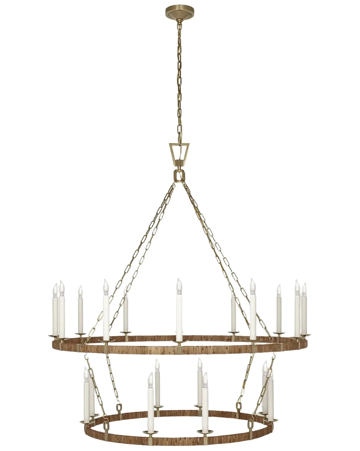 Visual Comfort Signature Darlana Wrapped 52" 20-Light Two-Tier Chandelier by Chapman & Myers