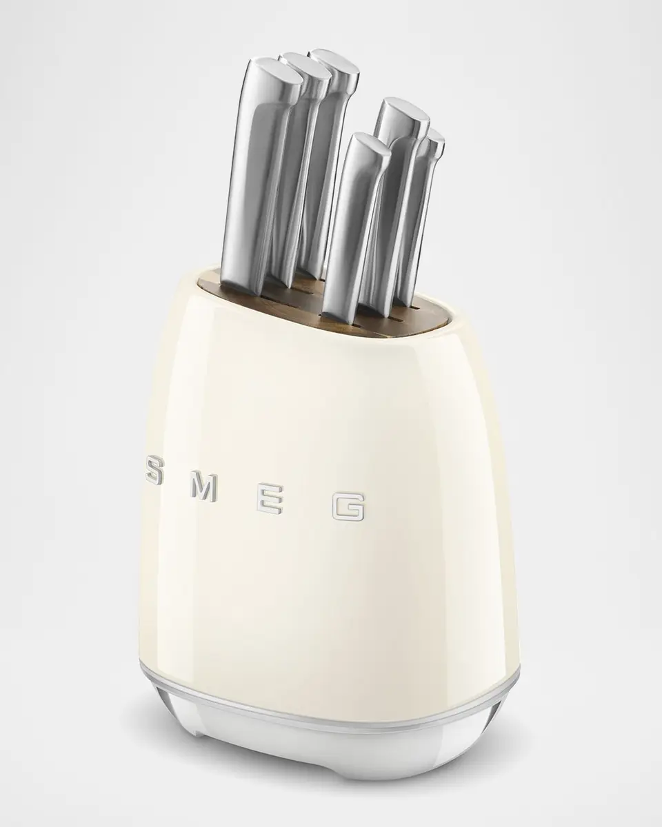 Smeg 7-Piece Knife Block Set, Pastel Blue | Thumbnail 3