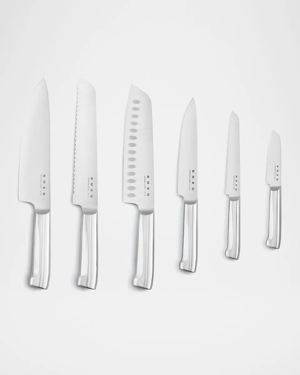 Smeg 7-Piece Knife Block Set, Pastel Blue | Thumbnail 4