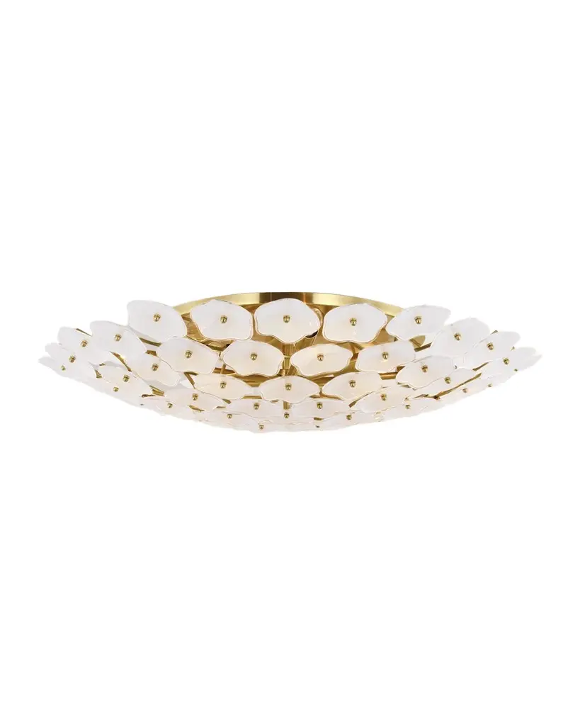 Visual Comfort Signature Leighton Grande Flush Mount in Soft Brass by Kate Spade New York | Image 1 Visual Comfort Signature Leighton Grande Flush Mount in Soft Brass by Kate Spade New York | Image 1