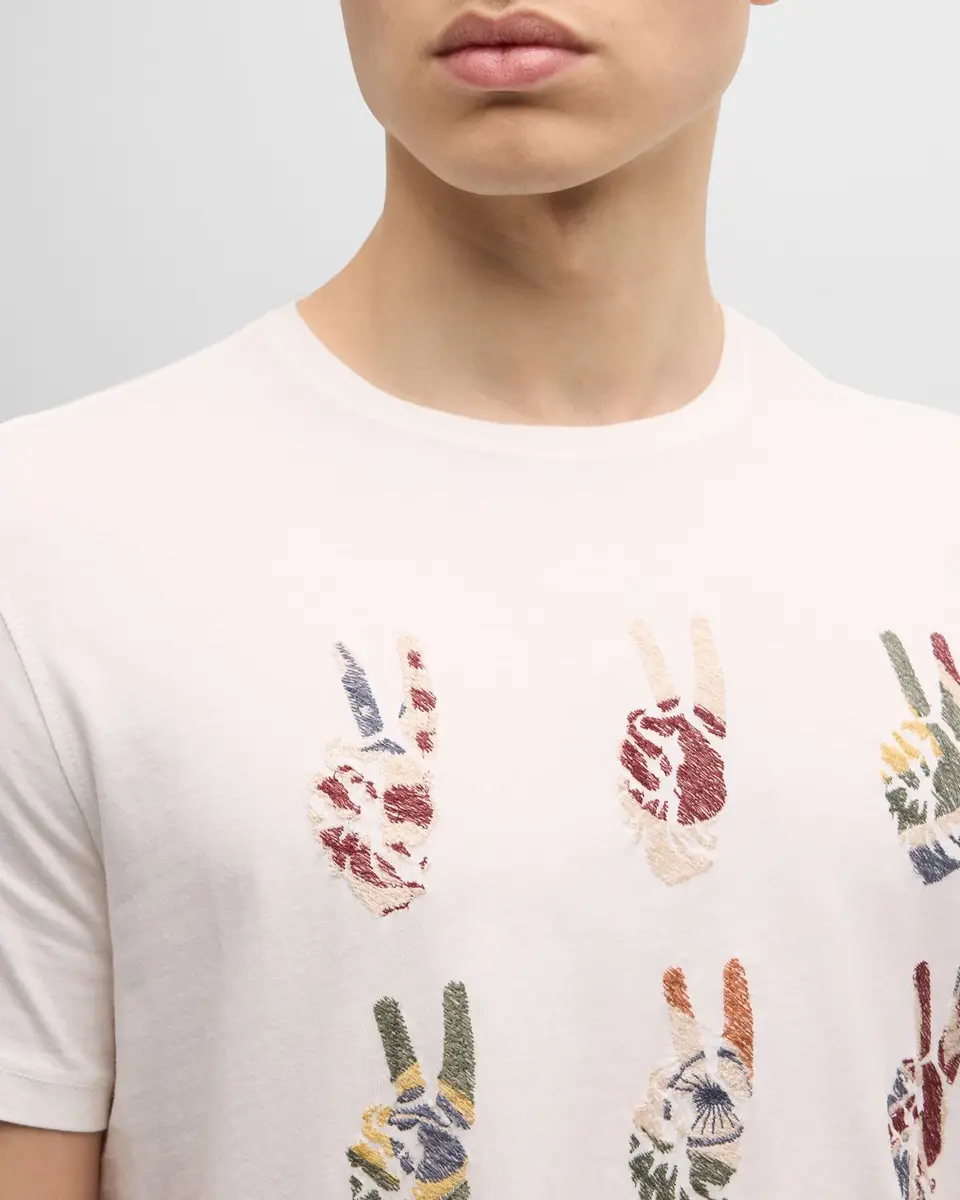 JOHN VARVATOS Men's Multi Peace Hand T-Shirt | Thumbnail 5 JOHN VARVATOS Men's Multi Peace Hand T-Shirt | Thumbnail 5