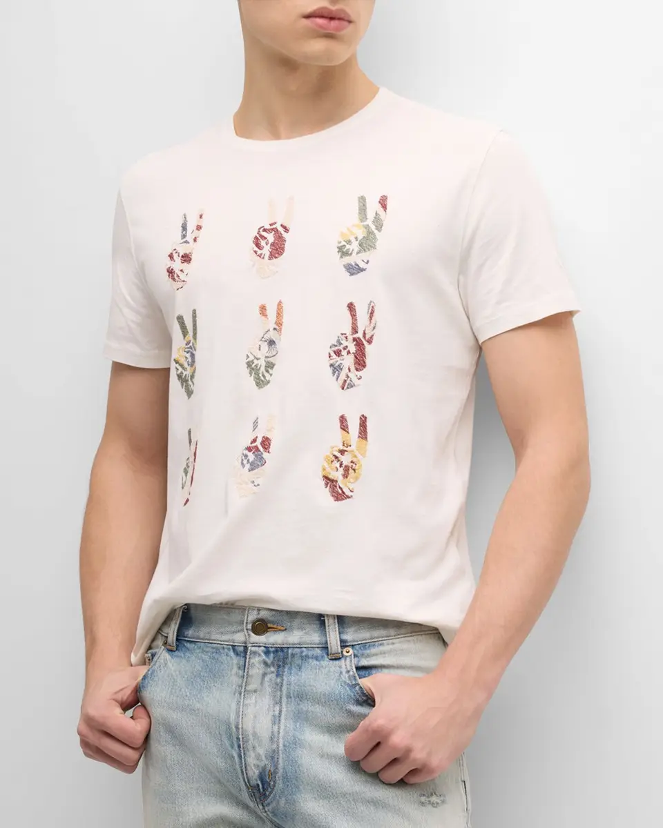JOHN VARVATOS Men's Multi Peace Hand T-Shirt | Thumbnail 6 JOHN VARVATOS Men's Multi Peace Hand T-Shirt | Thumbnail 6