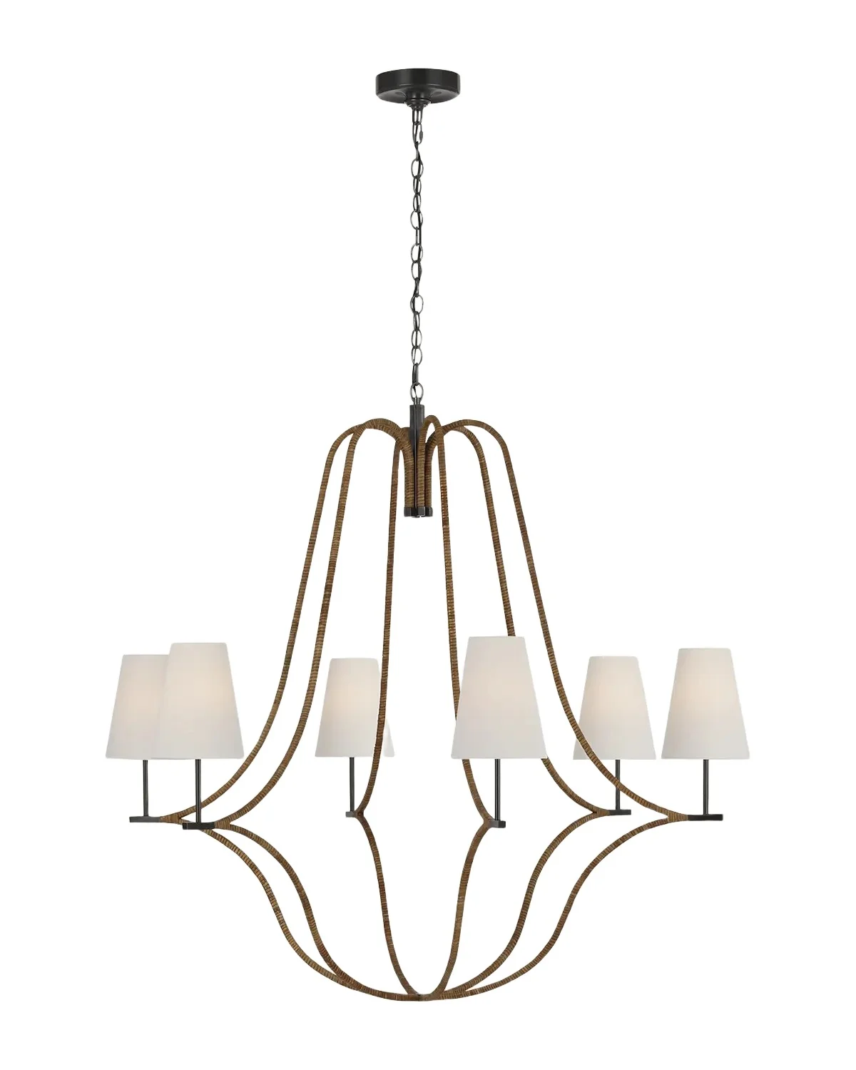 Visual Comfort Signature Biscayne 46" 6-Light Extra-Large Wrapped Chandelier by Chapman & Myers