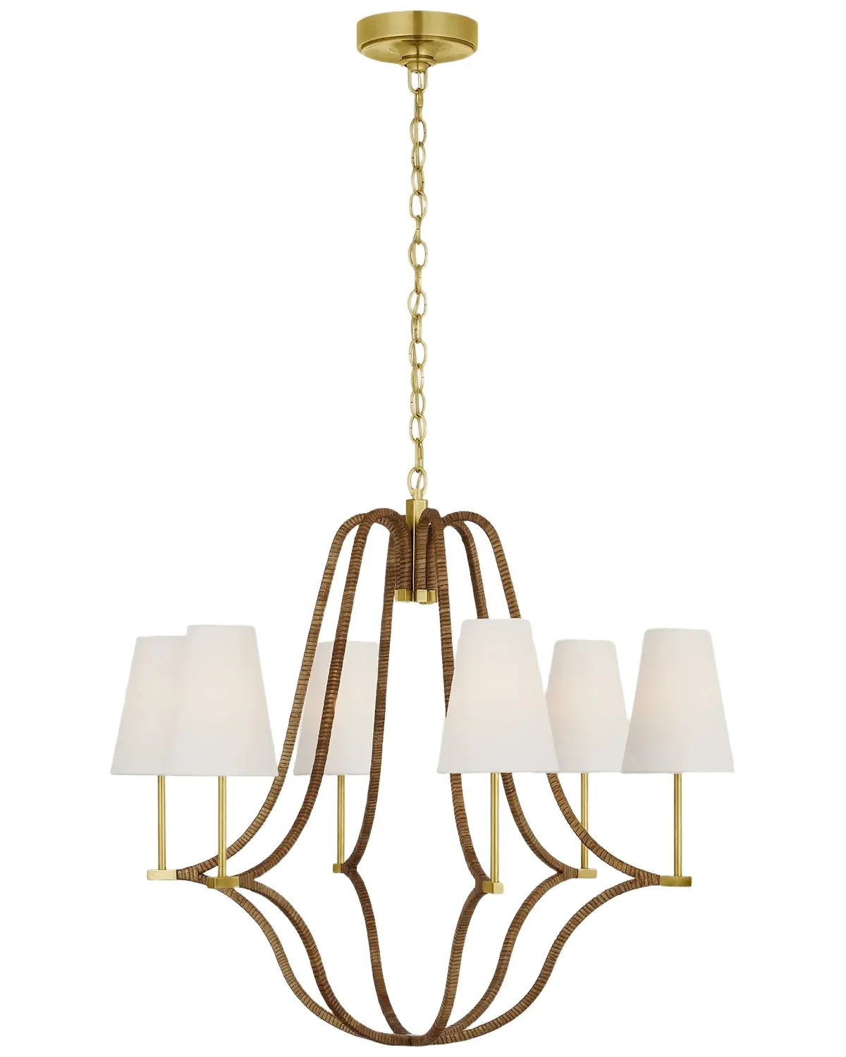 Visual Comfort Signature Biscayne 30" 6-Light Large Wrapped Chandelier by Chapman & Myers