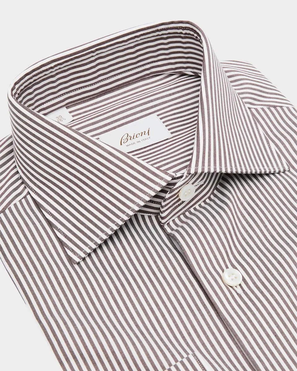 Brioni Men's Cotton Bengal Stripe Dress Shirt | Thumbnail 2 Brioni Men's Cotton Bengal Stripe Dress Shirt | Thumbnail 2