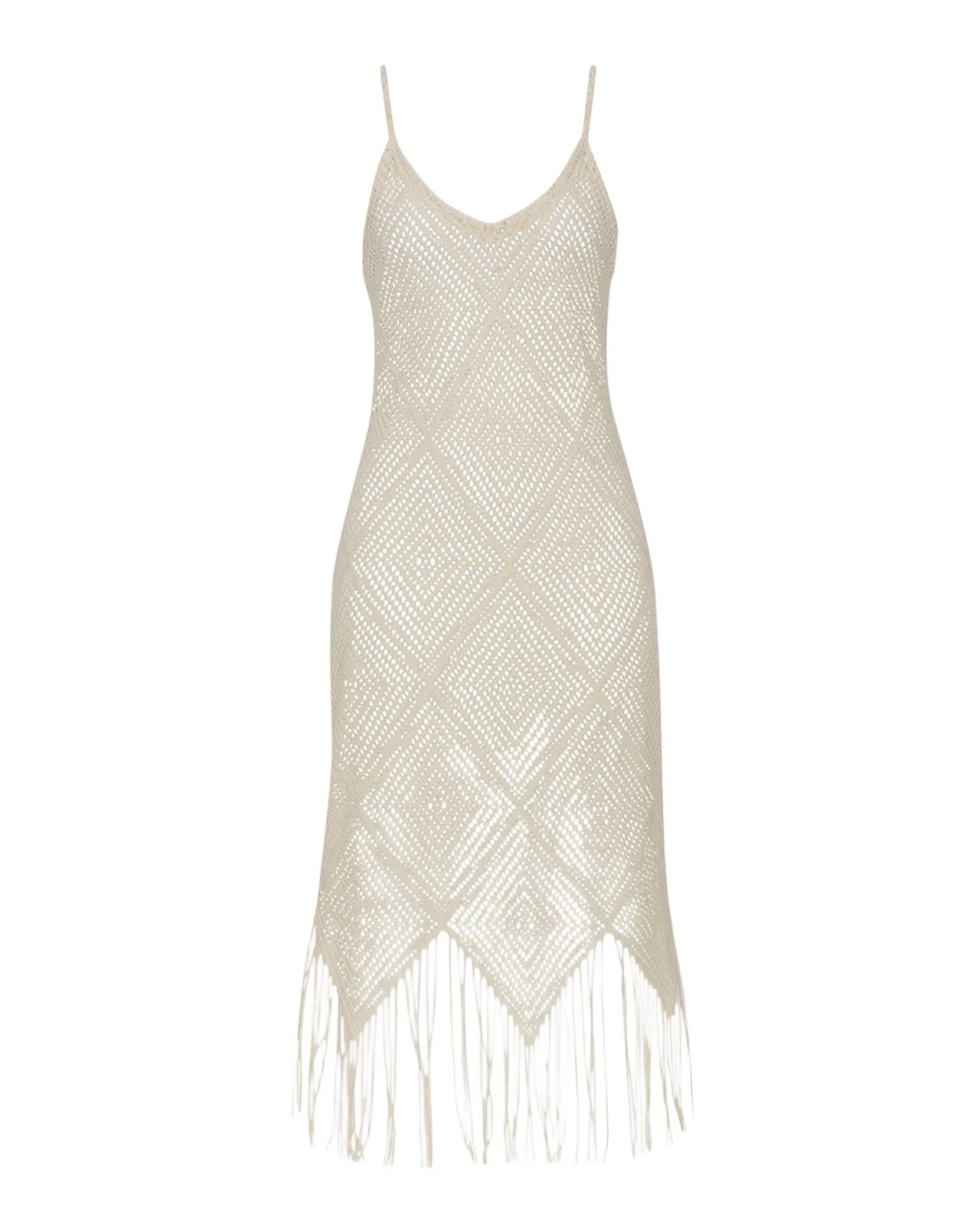 La Blanca Crochet the Day V-Neck Midi Dress