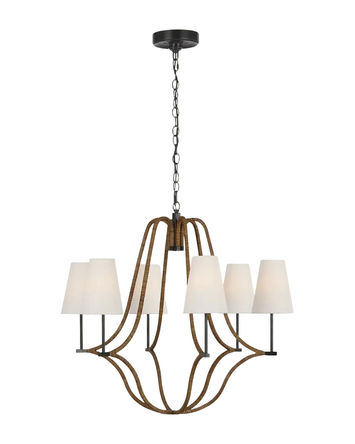 Visual Comfort Signature Biscayne 30" 6-Light Large Wrapped Chandelier by Chapman & Myers