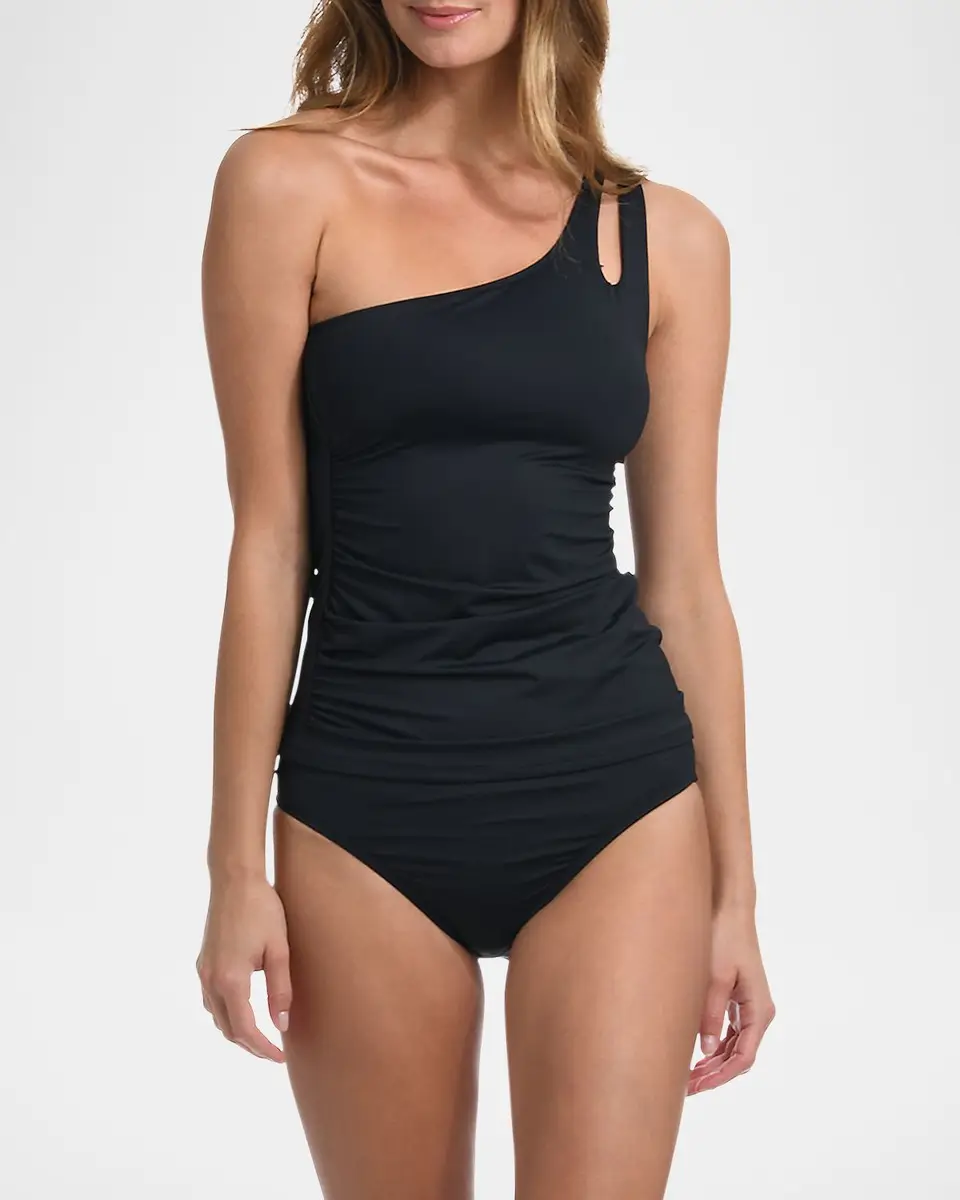 La Blanca Island Goddess One-Shoulder Keyhole Tankini Swim Top | Thumbnail 2 La Blanca Island Goddess One-Shoulder Keyhole Tankini Swim Top | Thumbnail 2
