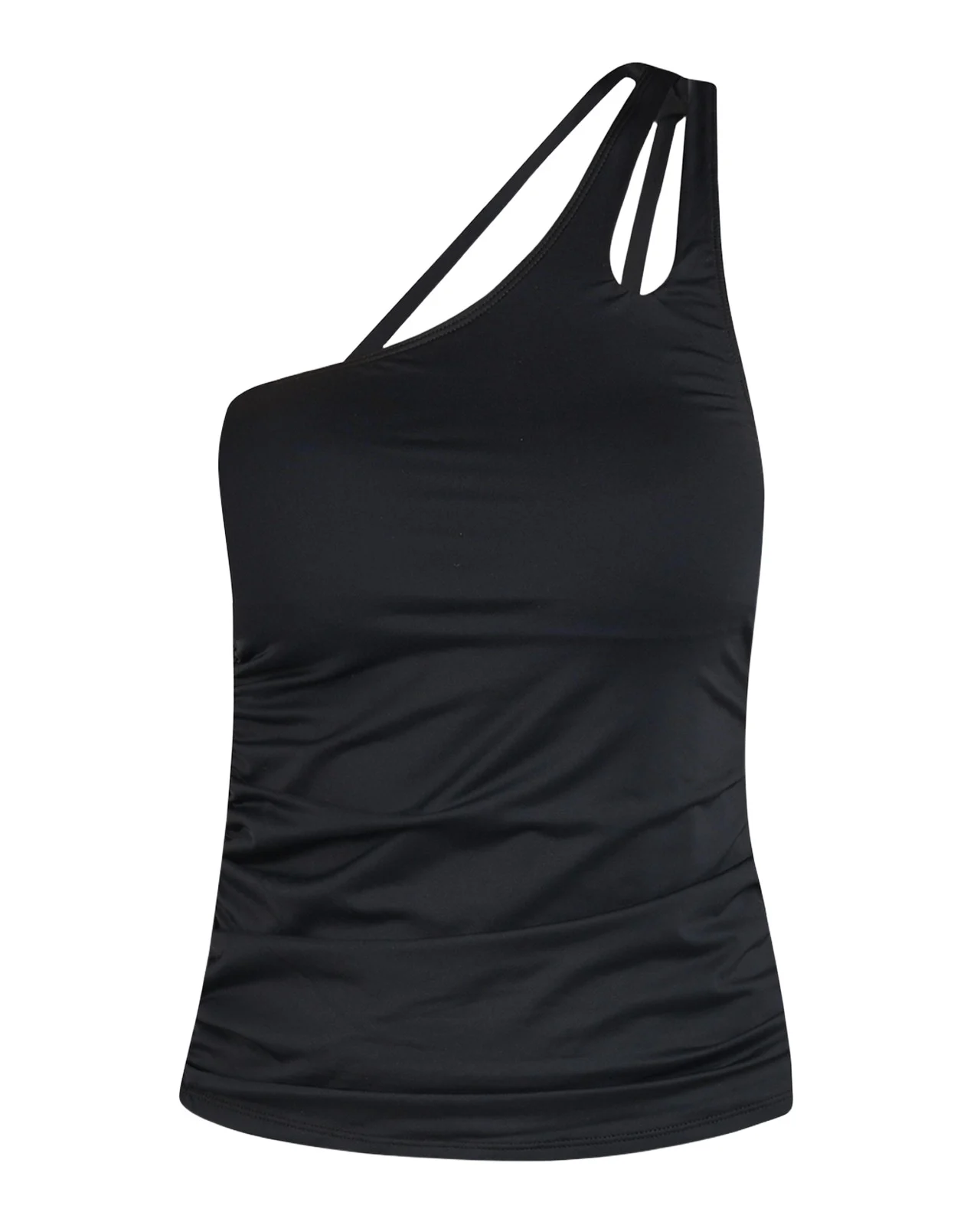 La Blanca Island Goddess One-Shoulder Keyhole Tankini Swim Top