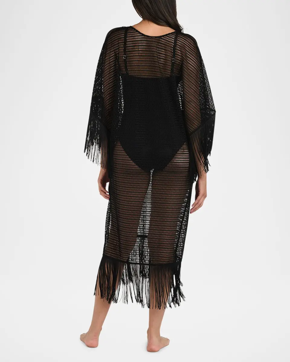 La Blanca Open-Knit Crochet Caftan Coverup | Thumbnail 3