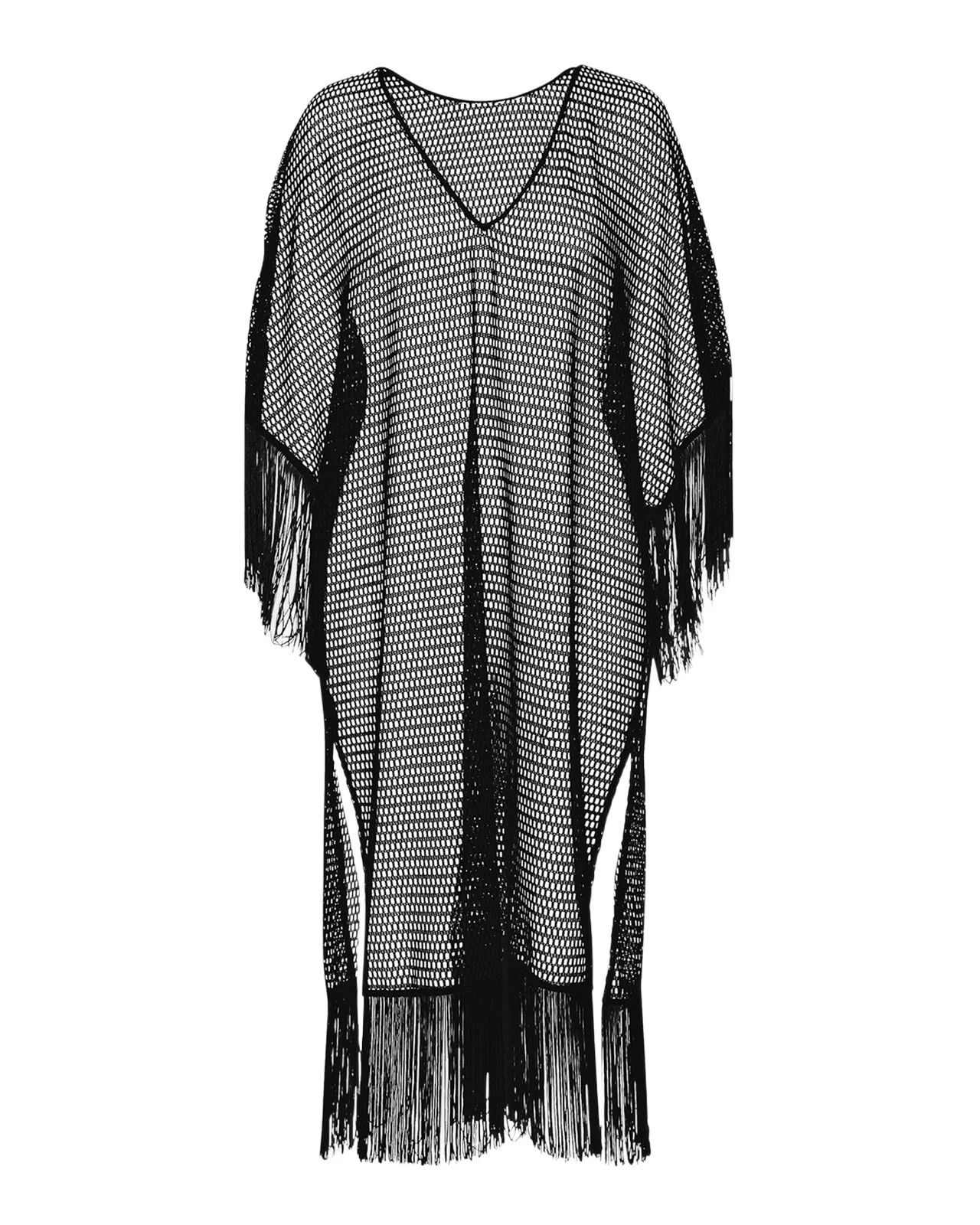 Open-Knit Crochet Caftan Coverup Open-Knit Crochet Caftan Coverup