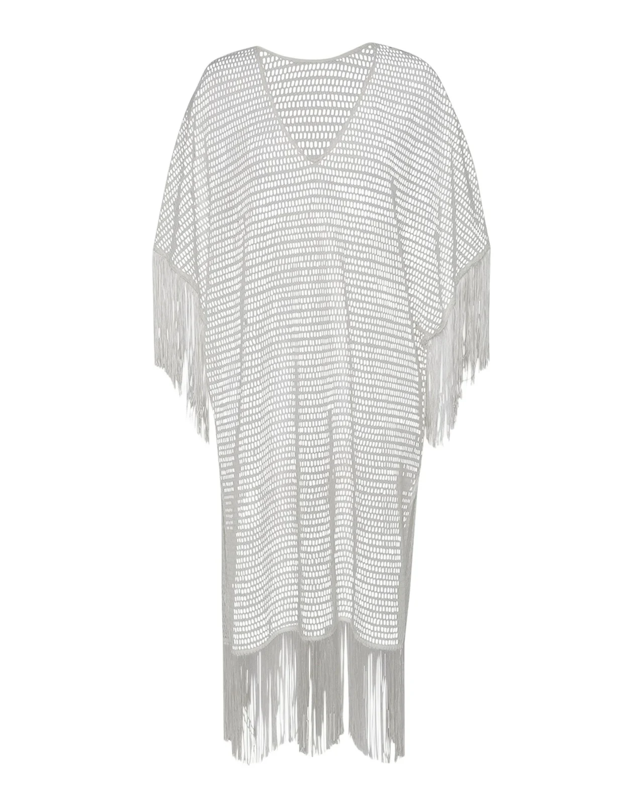La Blanca Open-Knit Crochet Caftan Coverup