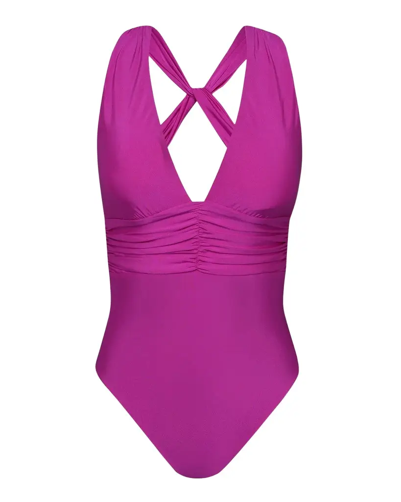 Sunshine 79 Solids V-Plunge One-Piece Swimsuit | Image 1 Sunshine 79 Solids V-Plunge One-Piece Swimsuit | Image 1