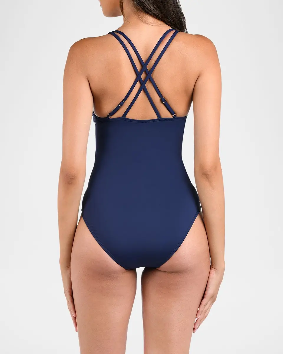 La Blanca Lace-Up One-Piece Swimsuit | Thumbnail 3
