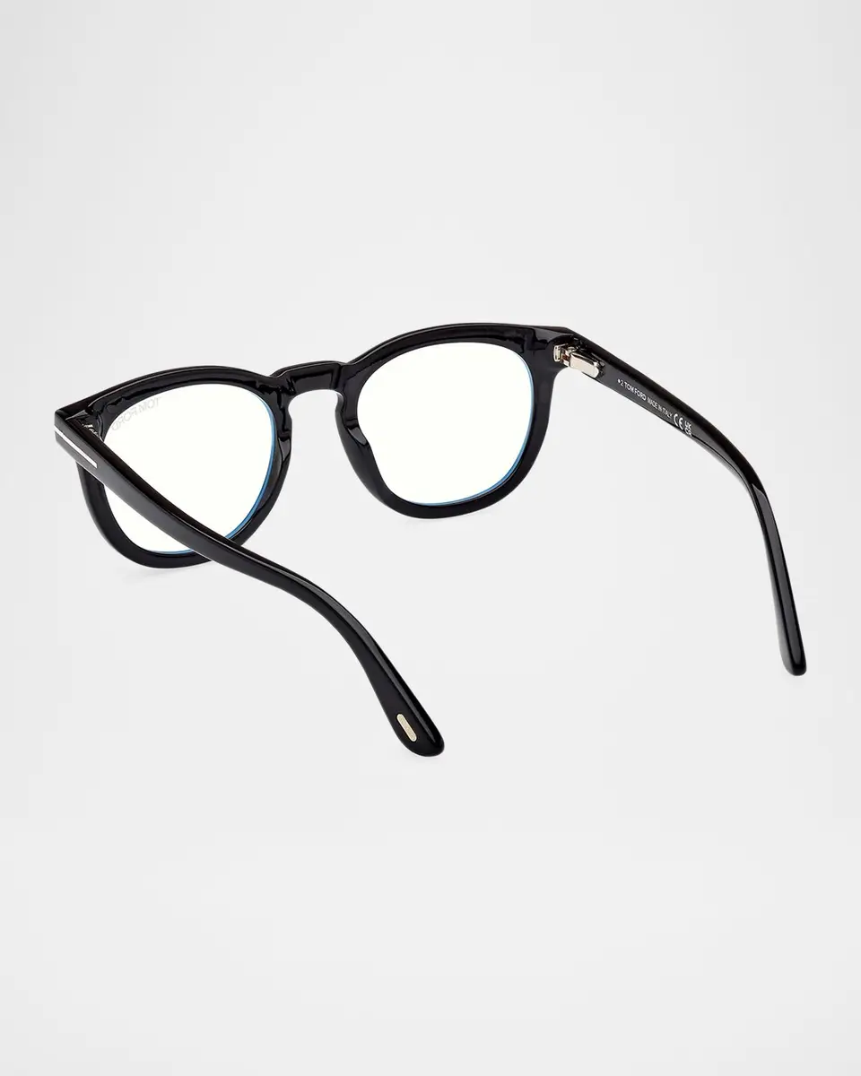 Tom Ford Men's FT5993-BM Round Blue-Block Optical Frames with Magnetic Sunglasses Clip | Thumbnail 2 Tom Ford Men's FT5993-BM Round Blue-Block Optical Frames with Magnetic Sunglasses Clip | Thumbnail 2