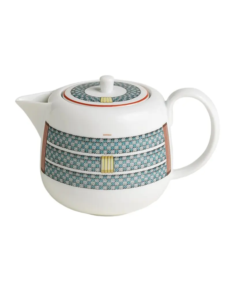 HERMÈS Tressages Equestres 6-Cup Teapot with Filter
