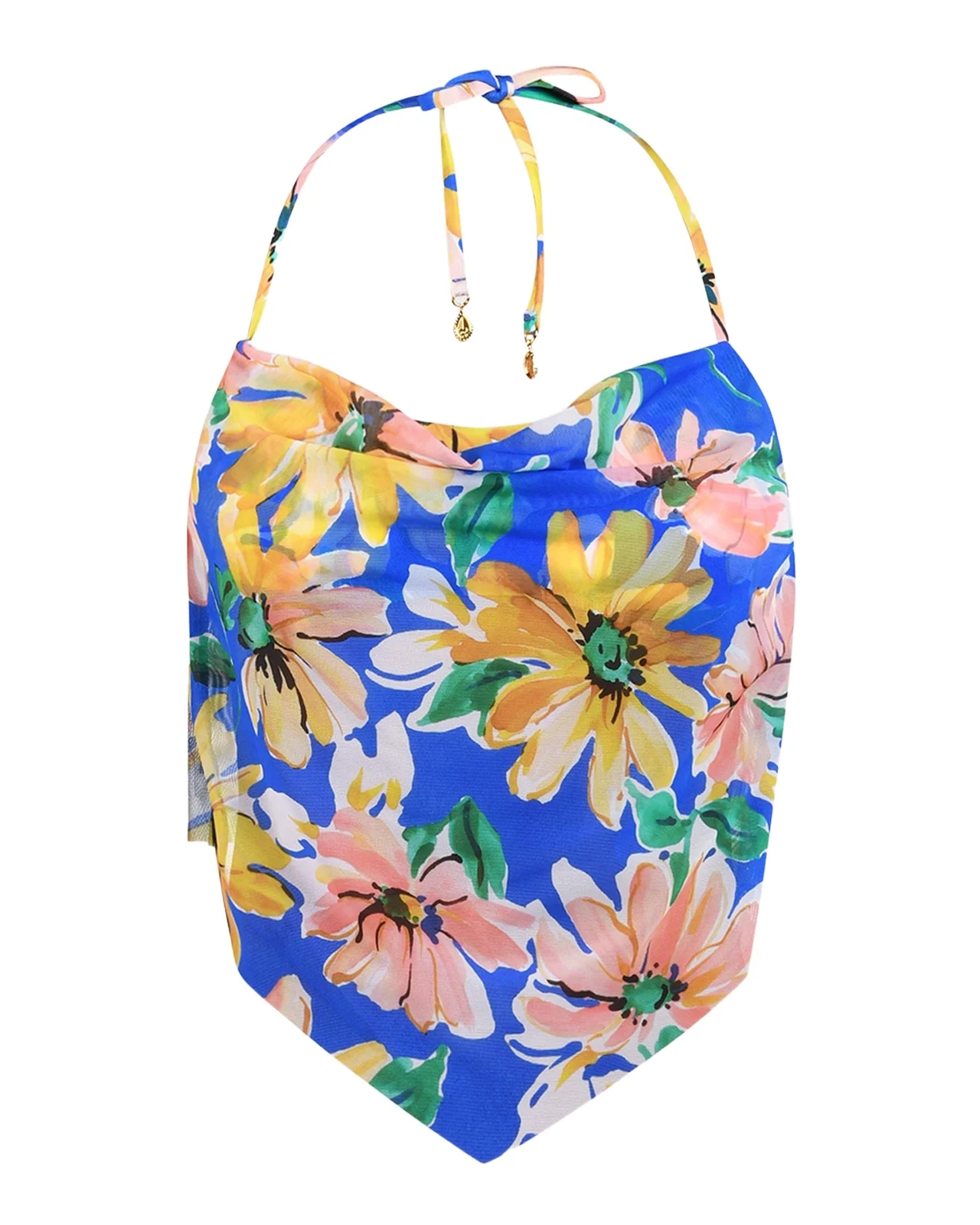 Sunshine 79 Sunflower Cowl-Neck Midkini Swim Top