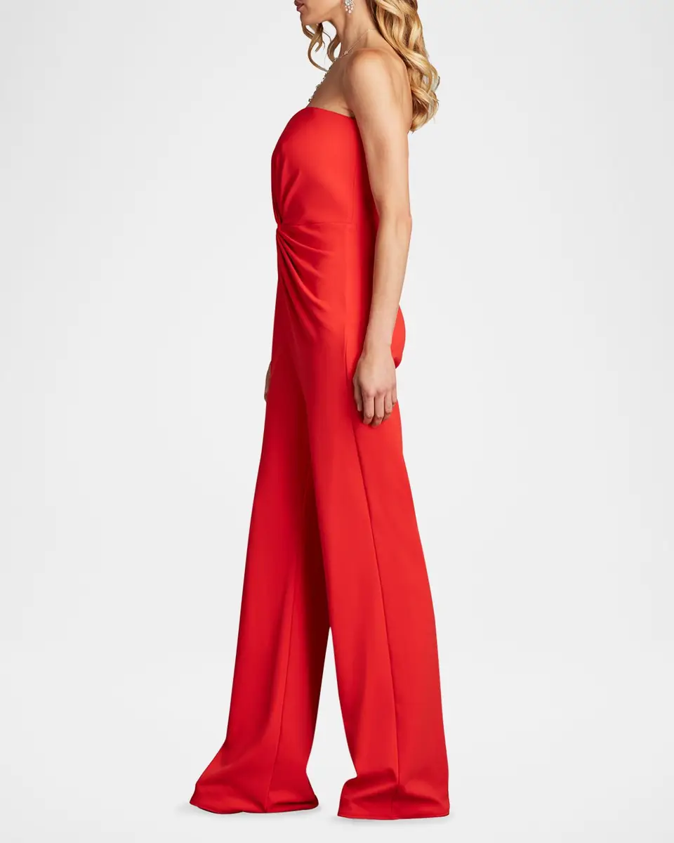 Tadashi Shoji Strapless Twist-Front Crepe Jumpsuit | Thumbnail 4