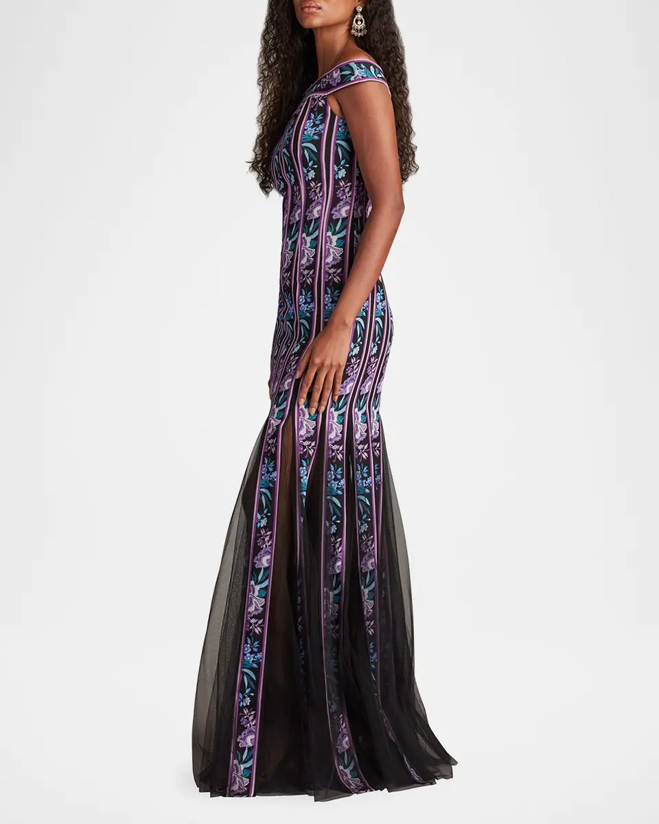 Tadashi Shoji Off-Shoulder Godet Gown | Thumbnail 4 Tadashi Shoji Off-Shoulder Godet Gown | Thumbnail 4