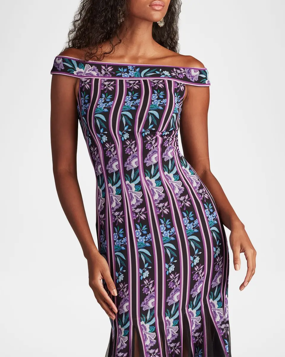 Tadashi Shoji Off-Shoulder Godet Gown | Thumbnail 5 Tadashi Shoji Off-Shoulder Godet Gown | Thumbnail 5
