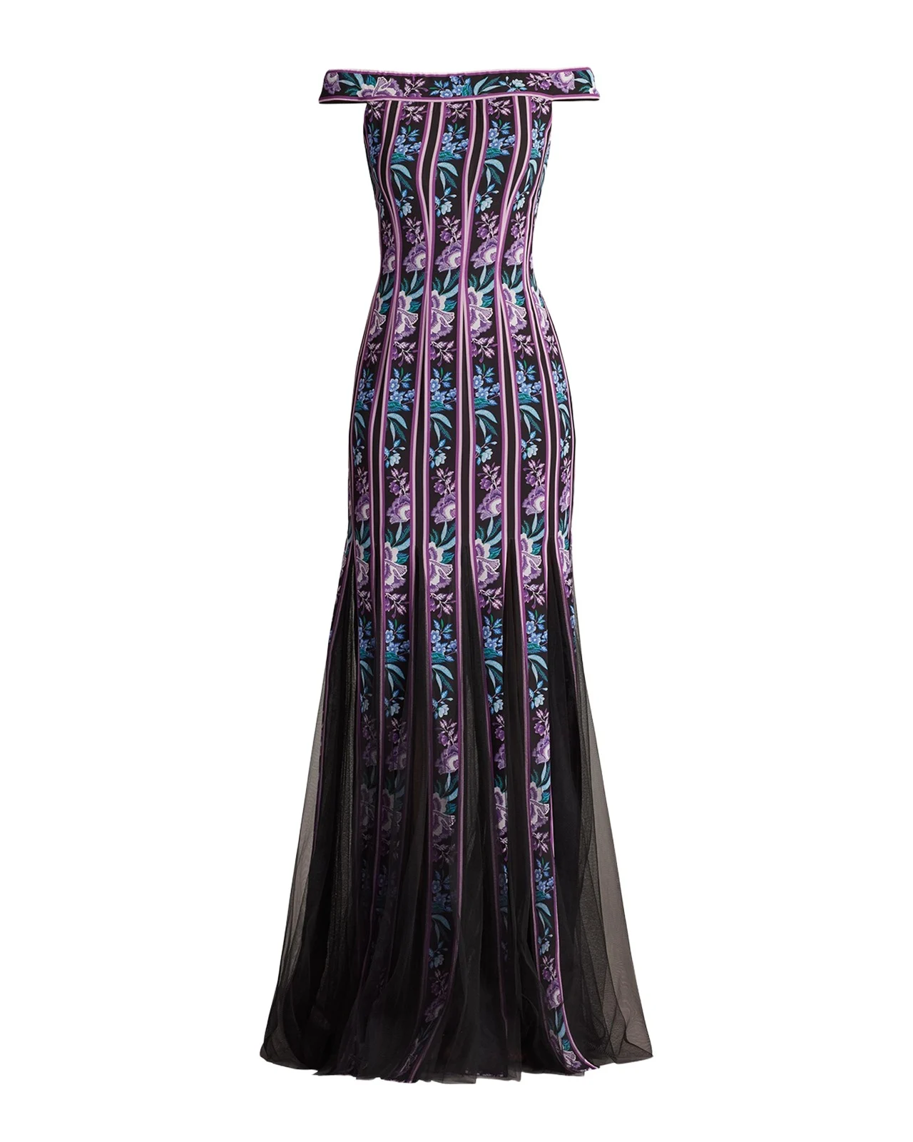Off-Shoulder Godet Gown