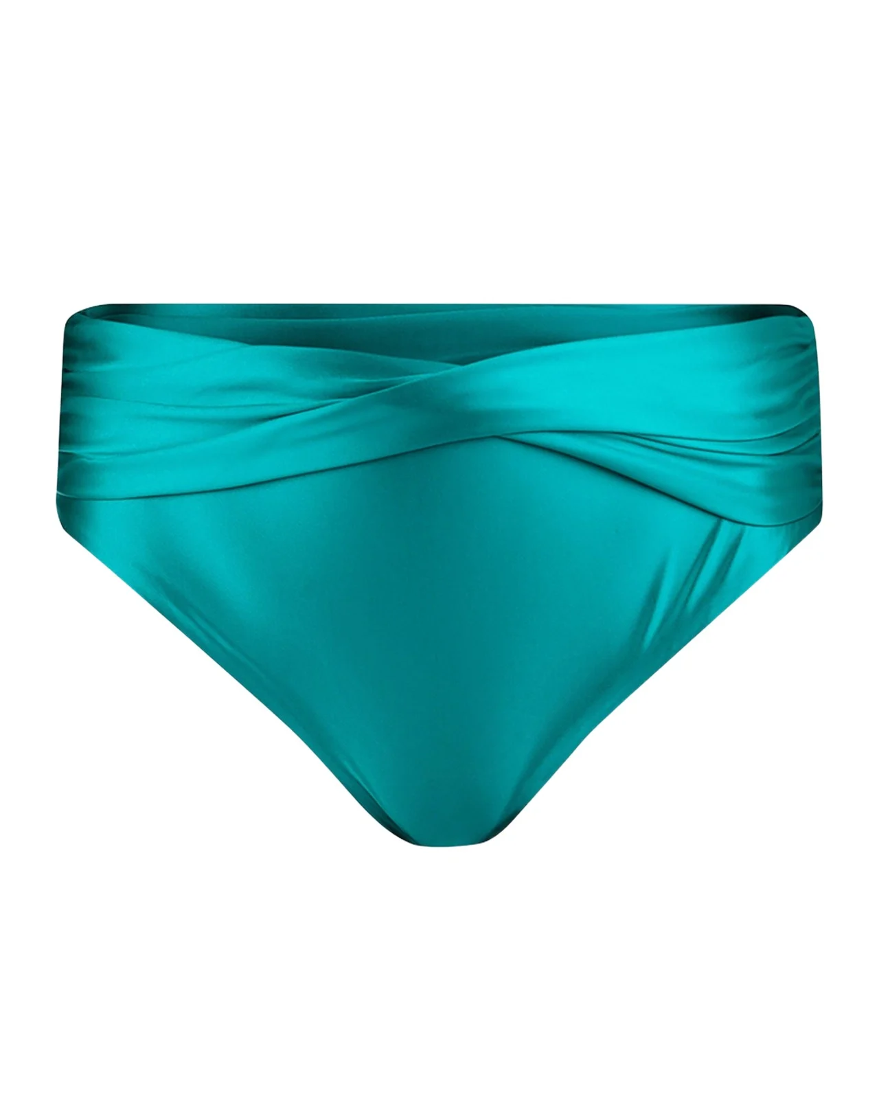 La Blanca Earth Goddess Mid-Waist Twist-Front Bikini Bottoms