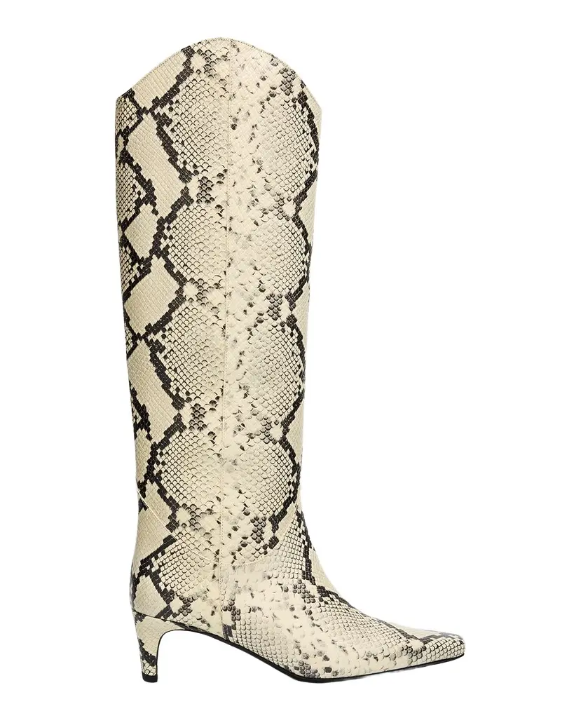 Staud Western Wally Snake-Embossed Leather Knee-High Boots | Image 1 Staud Western Wally Snake-Embossed Leather Knee-High Boots | Image 1