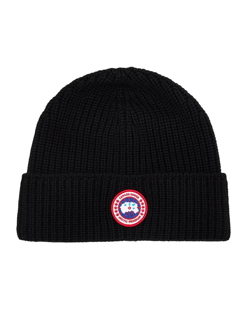 Canada Goose Men's Arctic Rib-Knit Wool Beanie Hat | Thumbnail 3