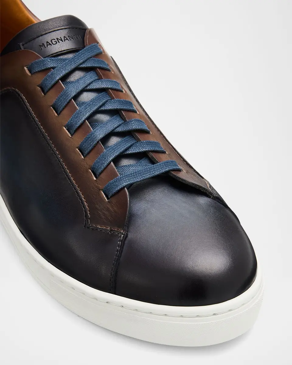 Magnanni Men's Amadeo Burnished Leather Low-Top Sneakers | Thumbnail 3 Magnanni Men's Amadeo Burnished Leather Low-Top Sneakers | Thumbnail 3