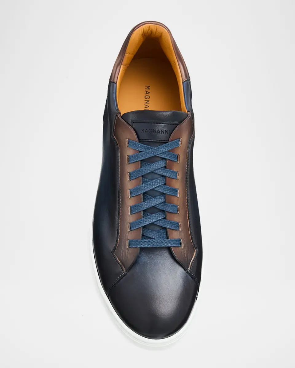 Magnanni Men's Amadeo Burnished Leather Low-Top Sneakers | Thumbnail 4 Magnanni Men's Amadeo Burnished Leather Low-Top Sneakers | Thumbnail 4