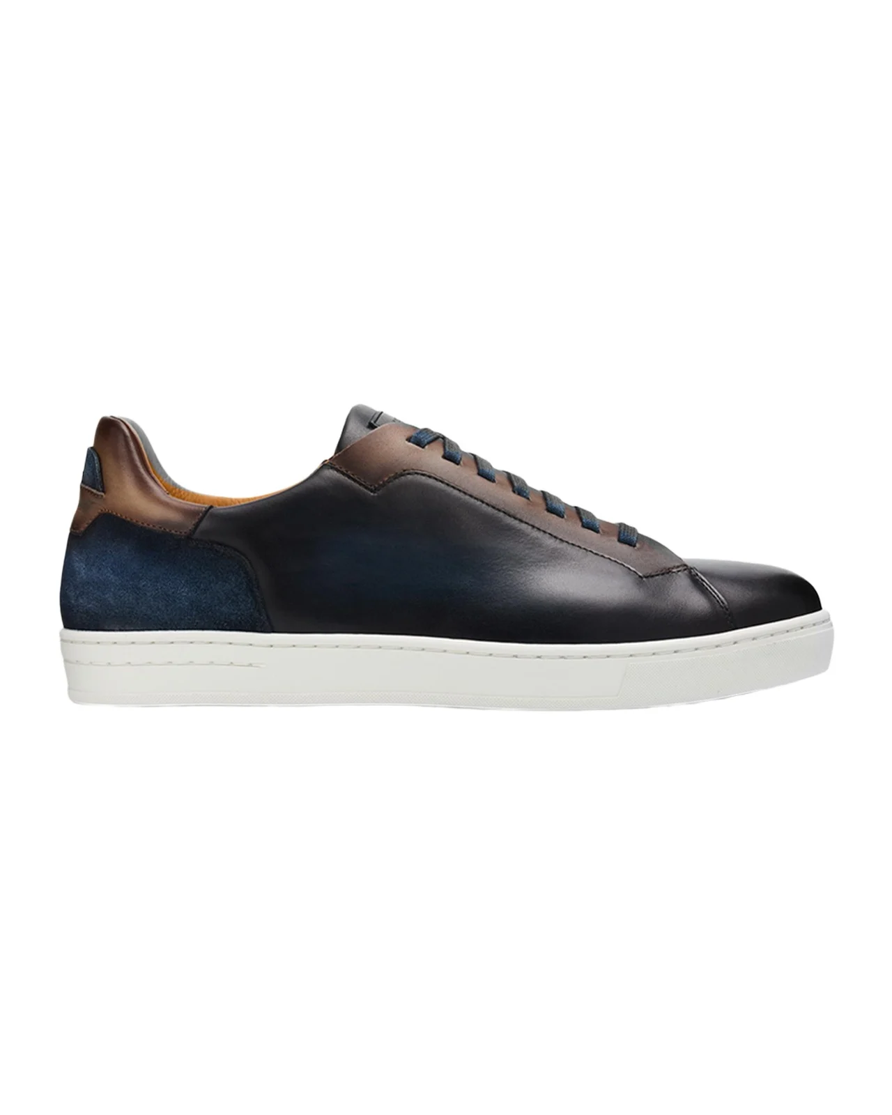 Men's Amadeo Burnished Leather Low-Top Sneakers