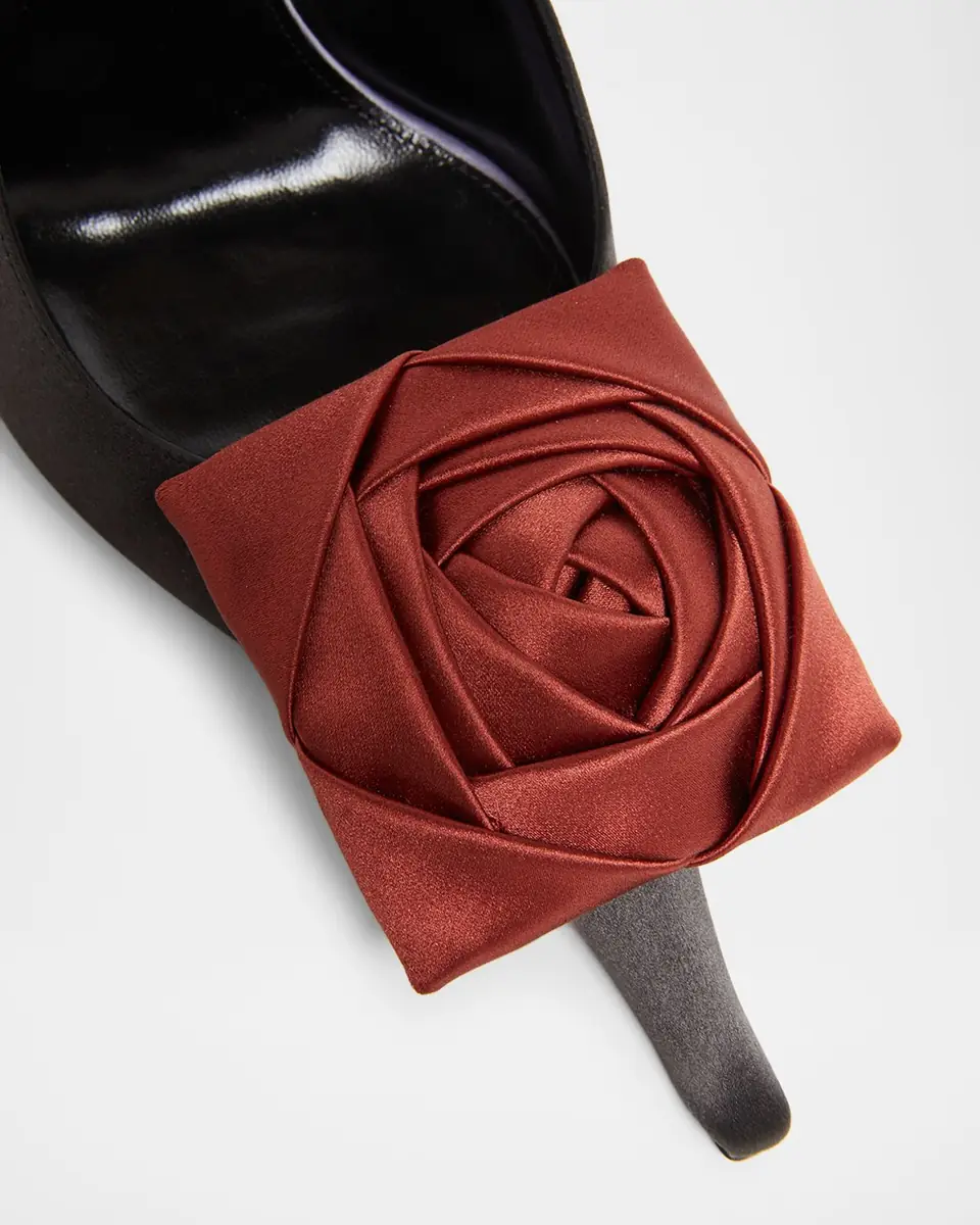 Saint Laurent 110mm Amalia Satin Slingback Pumps | Thumbnail 2