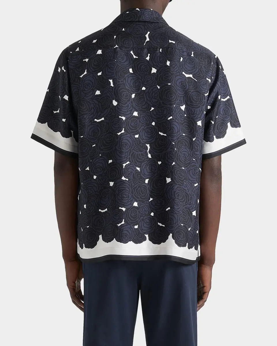 Givenchy Men's Roses Boxy-Fit Silk Bowling Shirt | Thumbnail 2