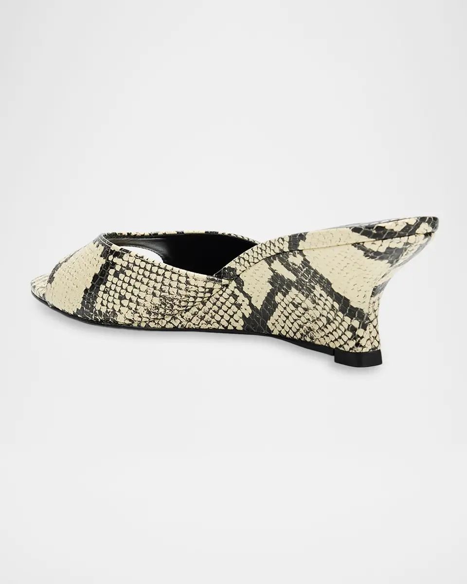 Staud Brigitte Snake-Embossed Leather Wedge Mules | Thumbnail 4 Staud Brigitte Snake-Embossed Leather Wedge Mules | Thumbnail 4