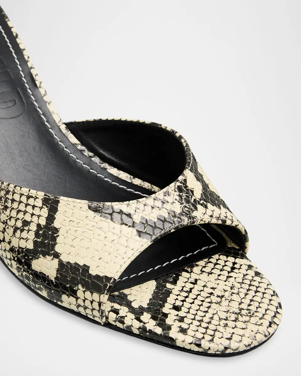 Staud Brigitte Snake-Embossed Leather Wedge Mules | Thumbnail 5 Staud Brigitte Snake-Embossed Leather Wedge Mules | Thumbnail 5