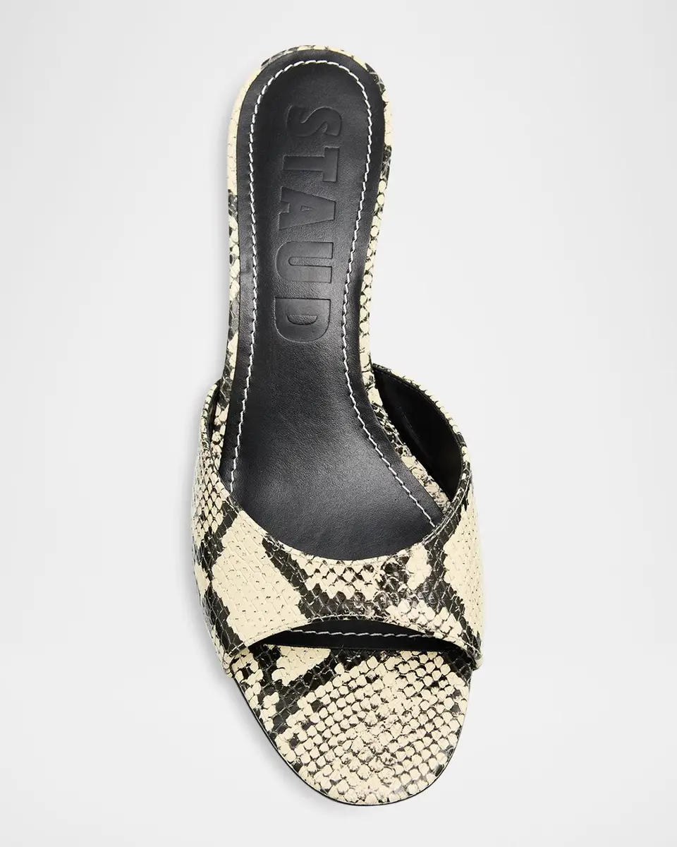 Staud Brigitte Snake-Embossed Leather Wedge Mules | Thumbnail 6 Staud Brigitte Snake-Embossed Leather Wedge Mules | Thumbnail 6