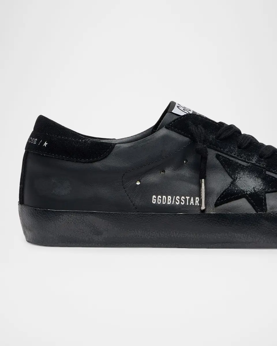 Golden Goose Men's Super-Star Napa Leather and Suede Low-Top Sneakers | Thumbnail 3