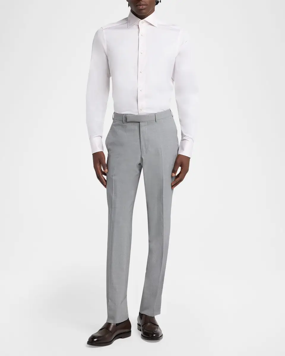 Zegna Men's Cotton Tonal Stripe Dress Shirt | Thumbnail 2 Zegna Men's Cotton Tonal Stripe Dress Shirt | Thumbnail 2