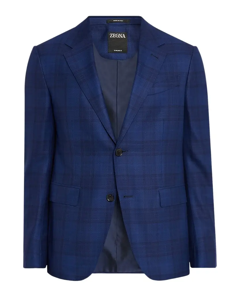 ZEGNA Men's 15milmil15 Wool Plaid Single-Breasted Sport Coat | Image 1 ZEGNA Men's 15milmil15 Wool Plaid Single-Breasted Sport Coat | Image 1