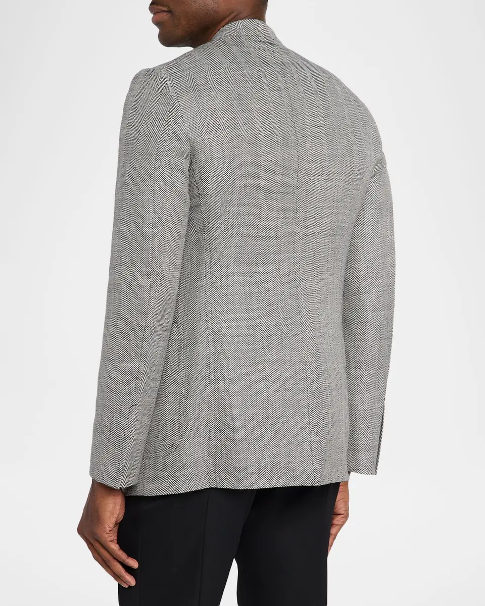 Tom Ford Men's Shelton Wool and Linen Chevron Sport Coat | Thumbnail 3 Tom Ford Men's Shelton Wool and Linen Chevron Sport Coat | Thumbnail 3