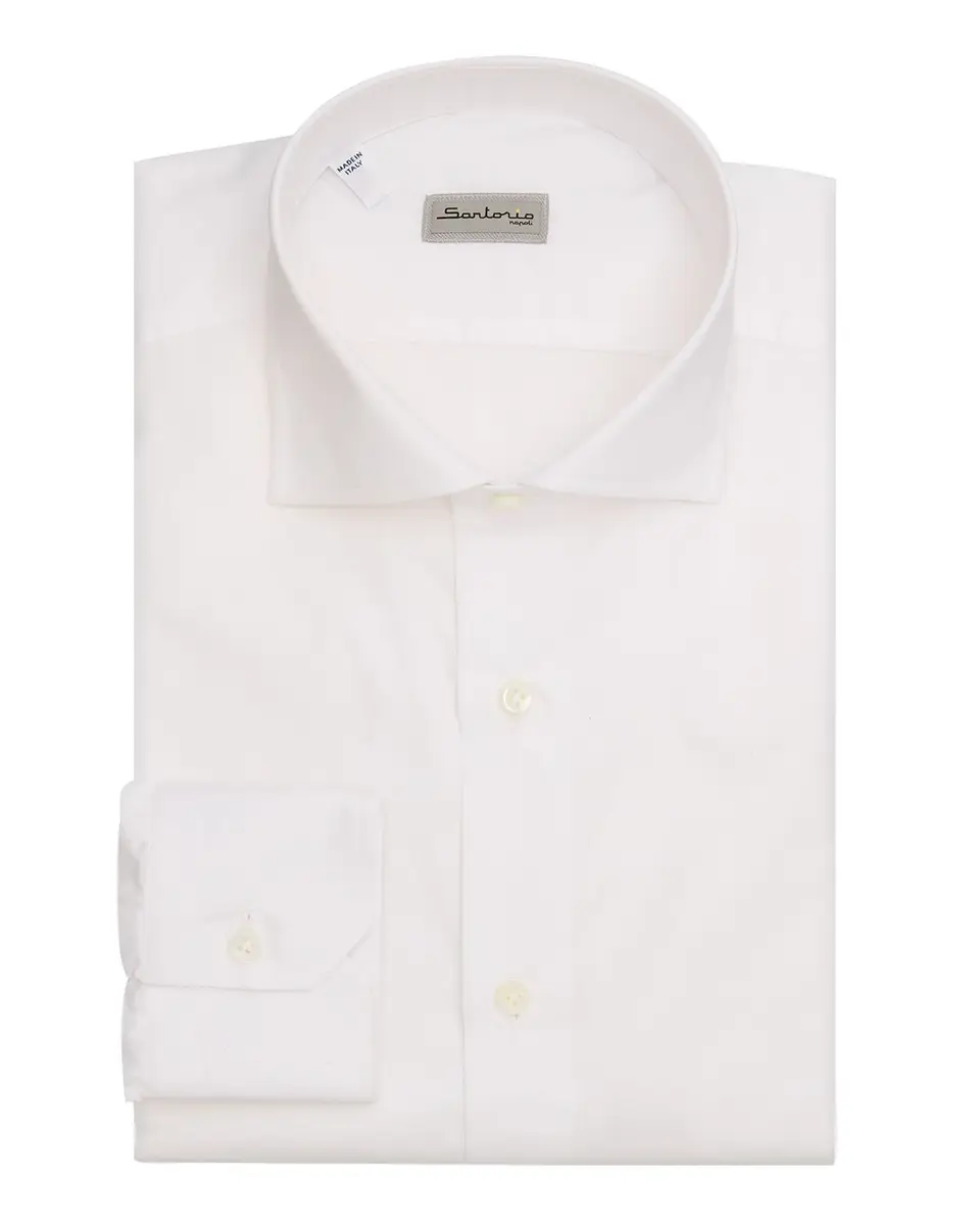 Sartorio Men's Solid Cotton Spread-Collar Dress Shirt | Thumbnail 3