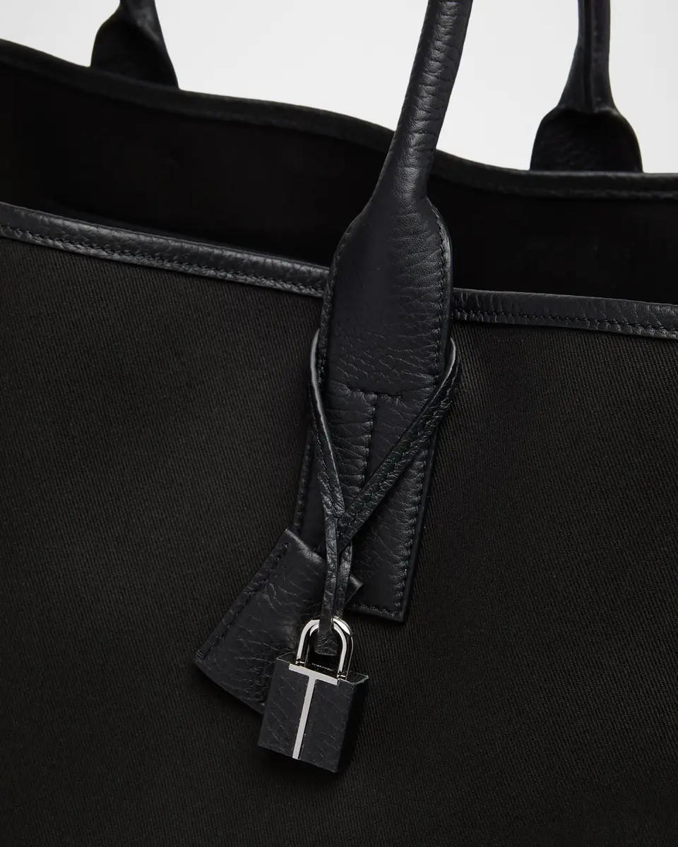 Tom Ford Men's Canvas and Leather East-West Tote Bag | Thumbnail 6 Tom Ford Men's Canvas and Leather East-West Tote Bag | Thumbnail 6