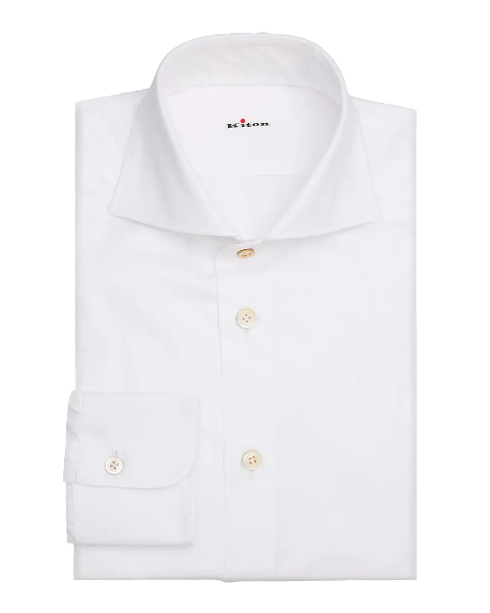 Kiton Men's Solid Cotton Classic-Fit Dress Shirt | Thumbnail 3 Kiton Men's Solid Cotton Classic-Fit Dress Shirt | Thumbnail 3