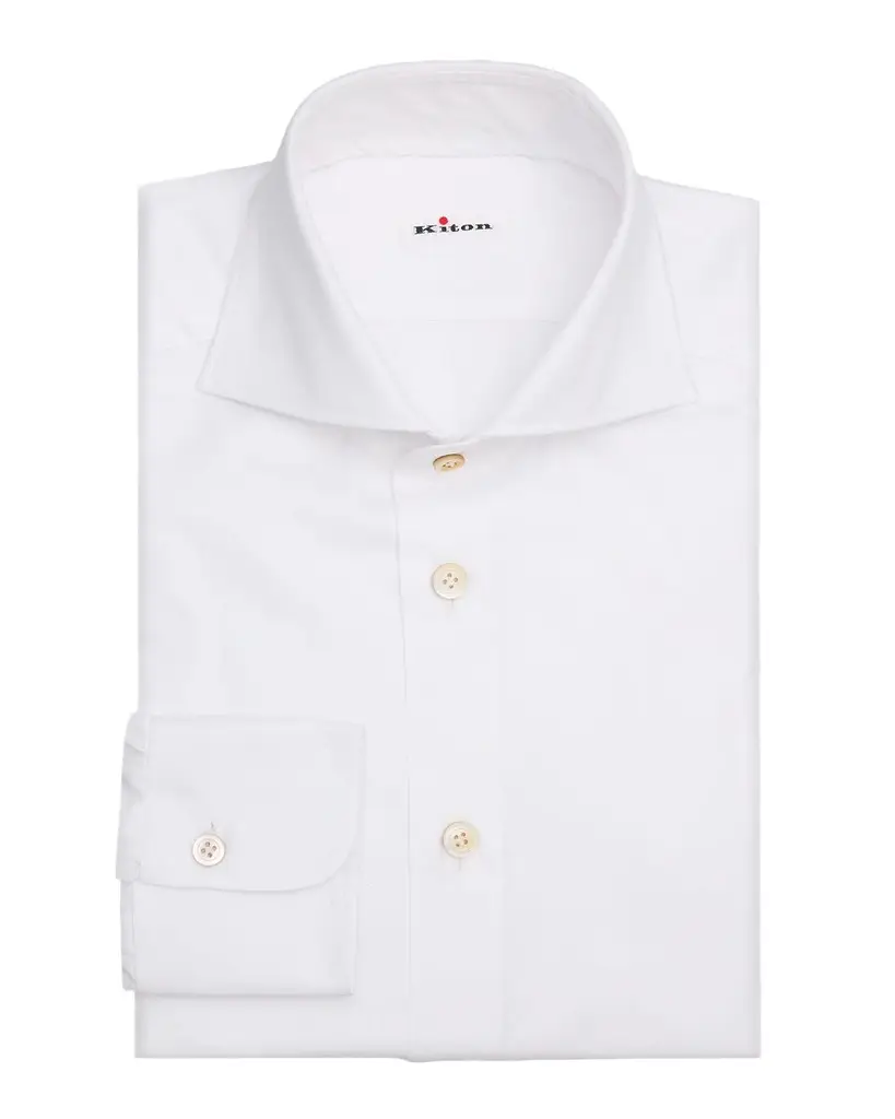Kiton Men's Solid Cotton Classic-Fit Dress Shirt | Image 1 Kiton Men's Solid Cotton Classic-Fit Dress Shirt | Image 1