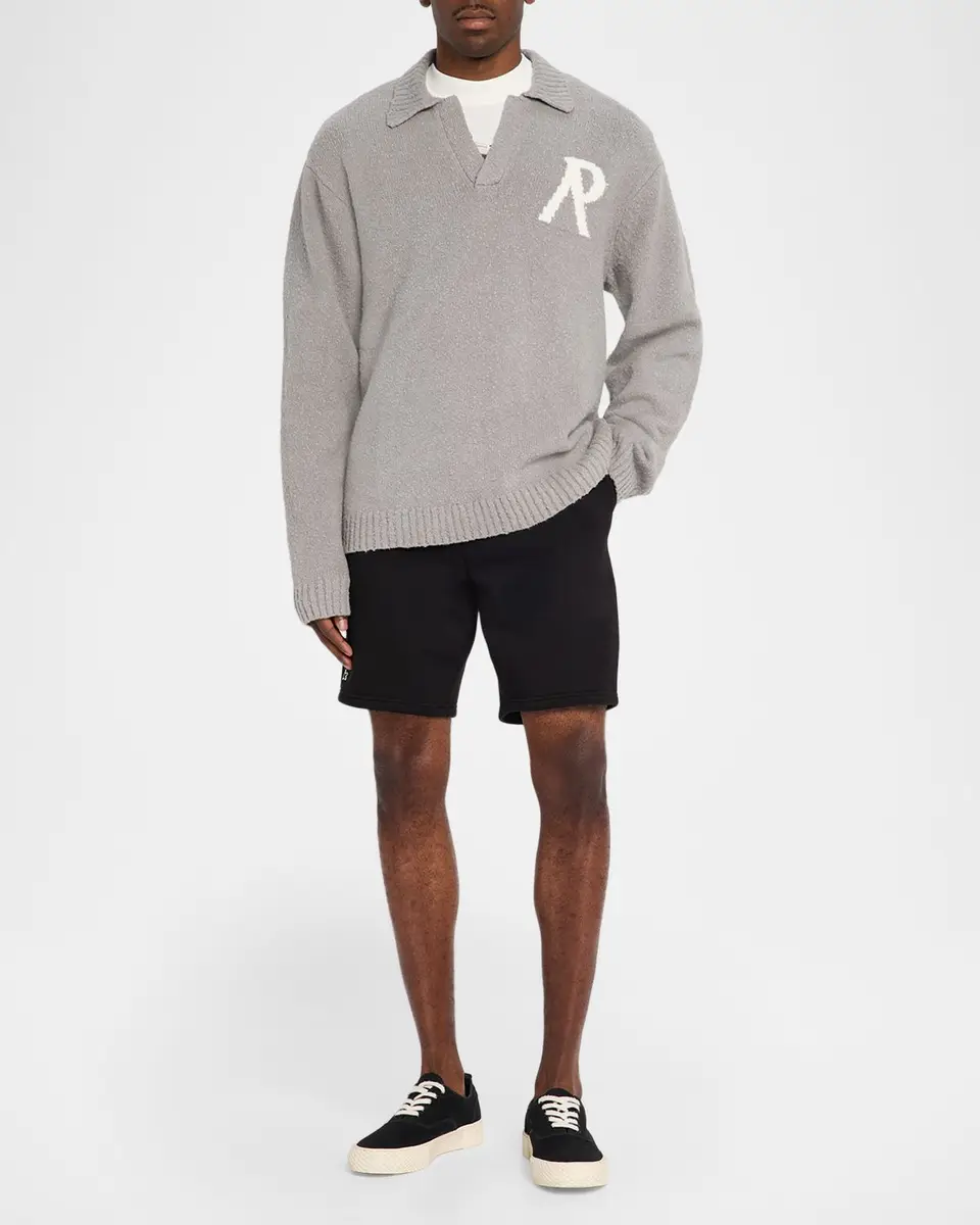 Represent Men's Knitted Boucle Polo Sweater | Thumbnail 2 Represent Men's Knitted Boucle Polo Sweater | Thumbnail 2
