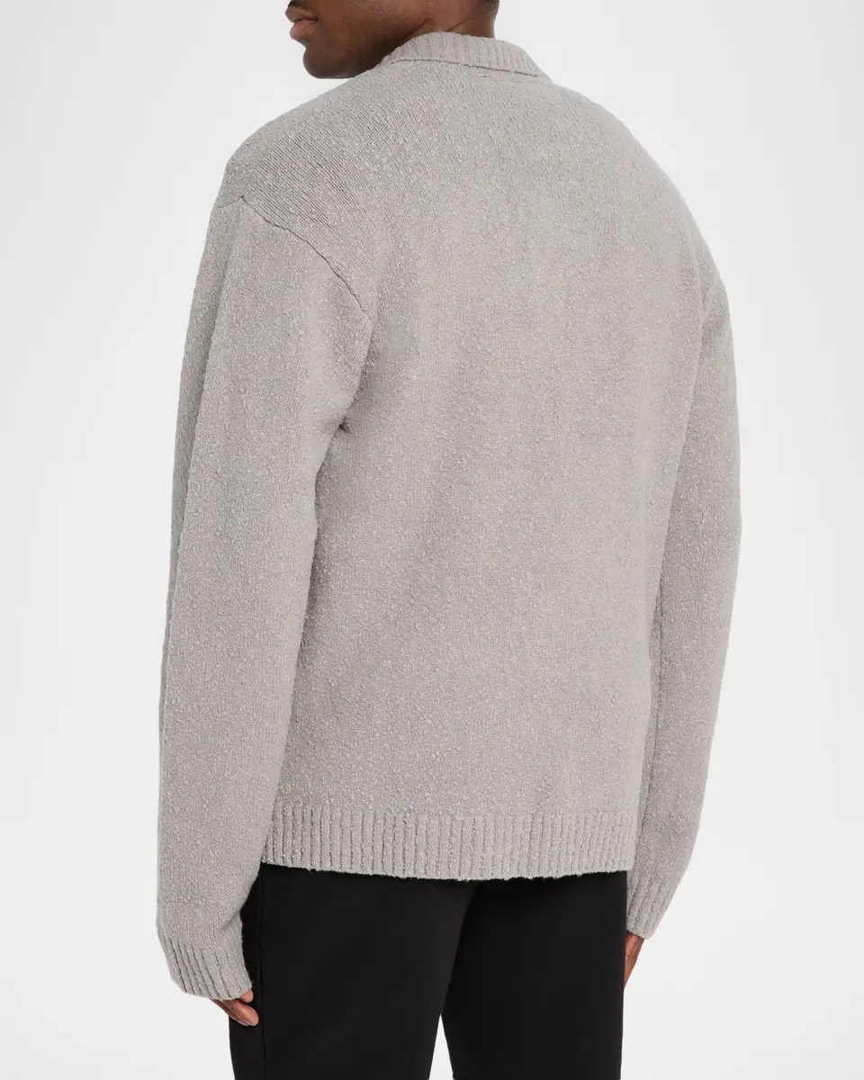 Represent Men's Knitted Boucle Polo Sweater | Thumbnail 3 Represent Men's Knitted Boucle Polo Sweater | Thumbnail 3