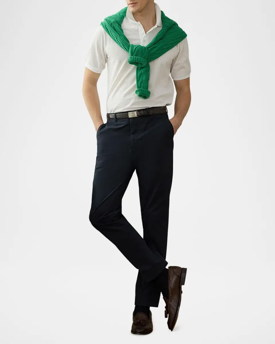 Ralph Lauren Purple Label Men's Custom Slim Fit Piqué Polo Shirt | Thumbnail 2