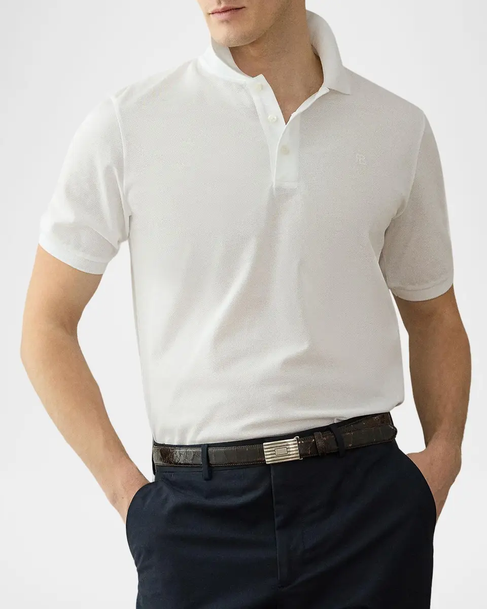Ralph Lauren Purple Label Men's Custom Slim Fit Piqué Polo Shirt | Thumbnail 4